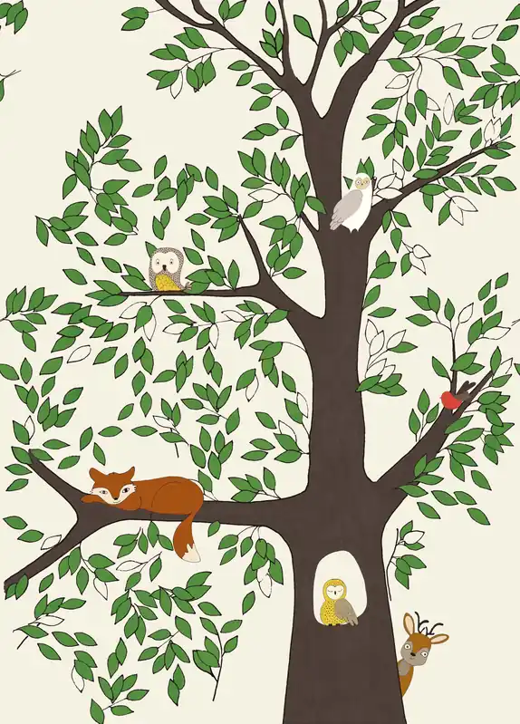 Markenprodukt Rasch Onszelf Stories, Kids, braun grün 557756