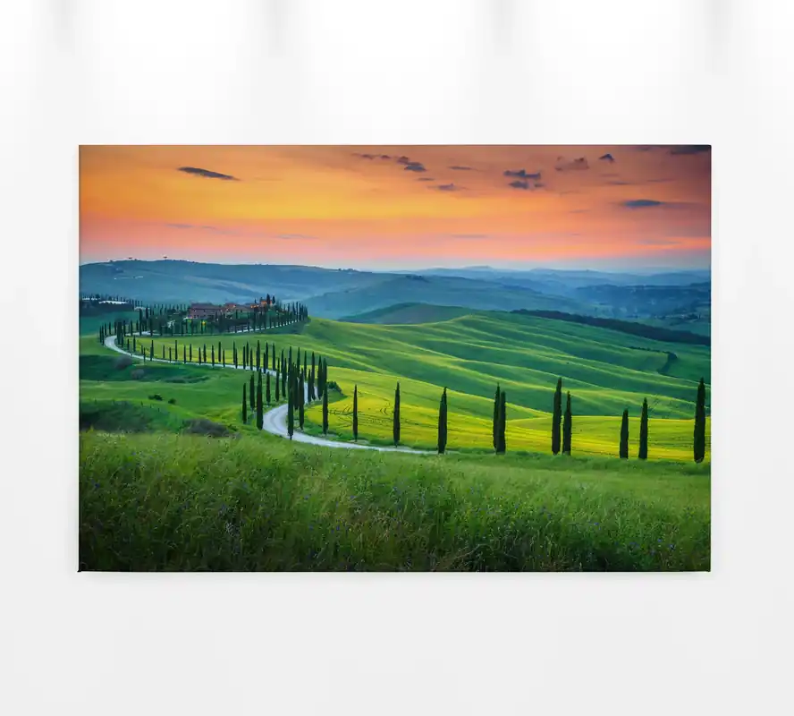 Leinwandbild Toskanische Landschaft, grün, 90x60 cm DD120312 Preiswert