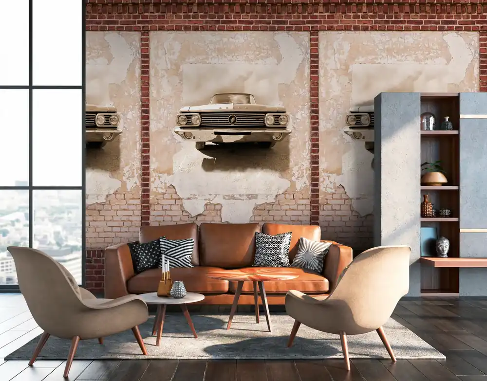 Livingwalls The Wall II, Oldtimer, braun, beige 392431 Begrenztes Angebot