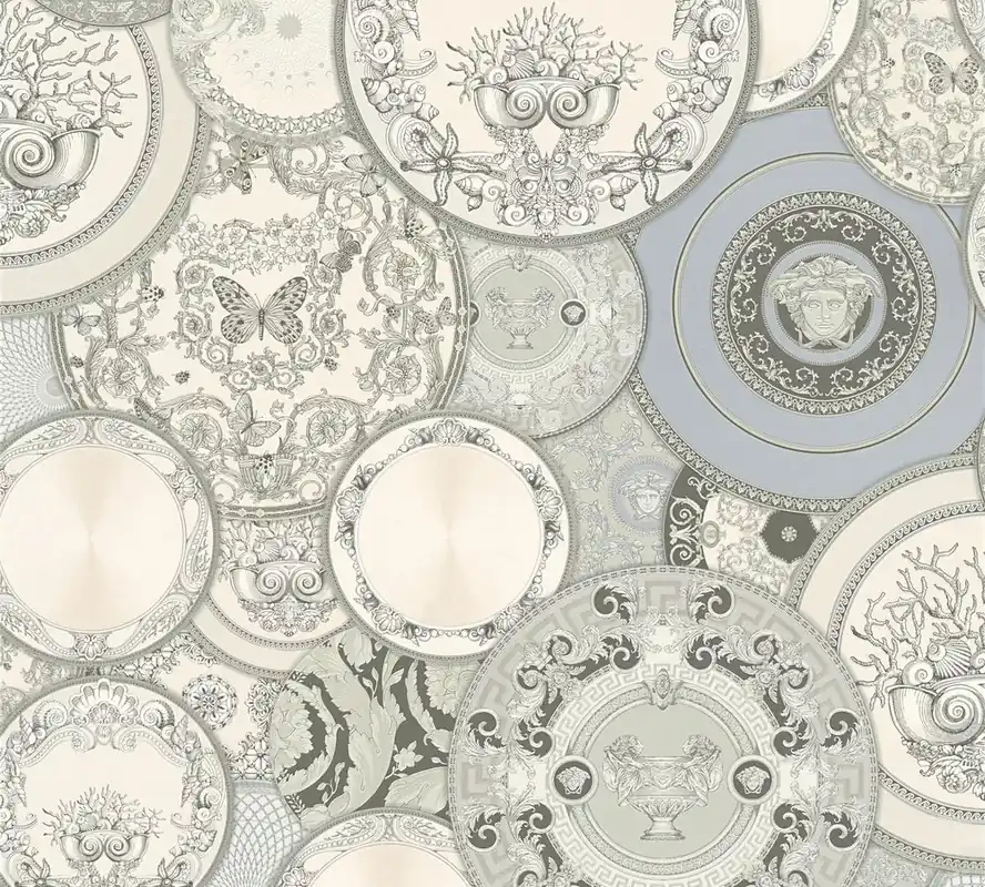 Super-Preis Versace wallpaper Versace 3, Design Tapete, silber, grau 349013