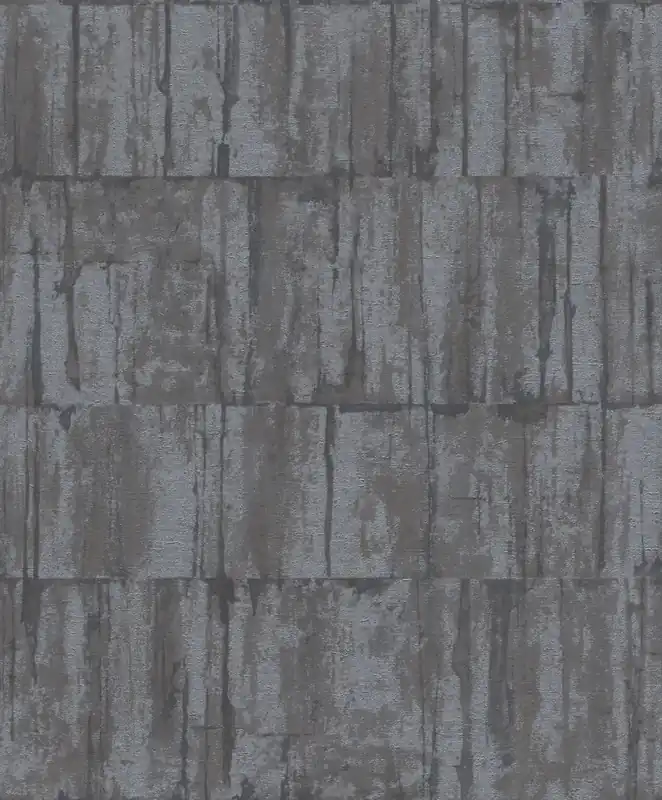 Geprüft Rasch Vliestapete, Metalloptik Industrial Look, anthrazit
