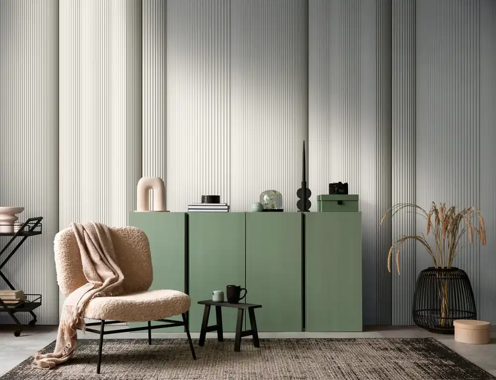 Fototapete mit Struktur und 3D-Optik in Beige ➤ 1,59x2,80 m Jetzt Bestellen