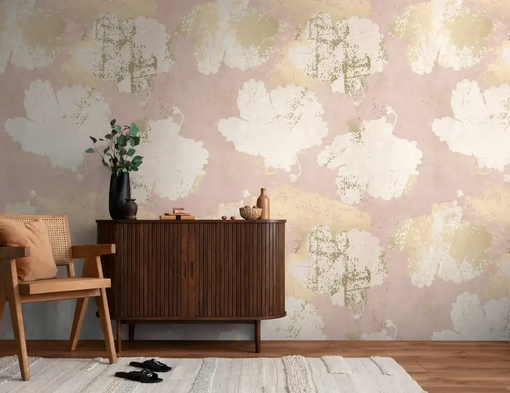 Schnäppchen Fototapete mit Blumenmotiv in Rosa ➤ 1,59x2,80 m