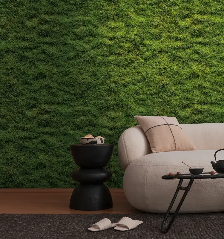 Fototapete Mooswand mit Naturmotiv in Grün ➤ 1,59x2,80 m Mega-Angebot