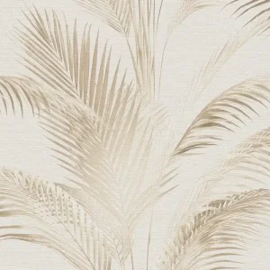 Zertifiziert Satintapete, Floral, creme 399801