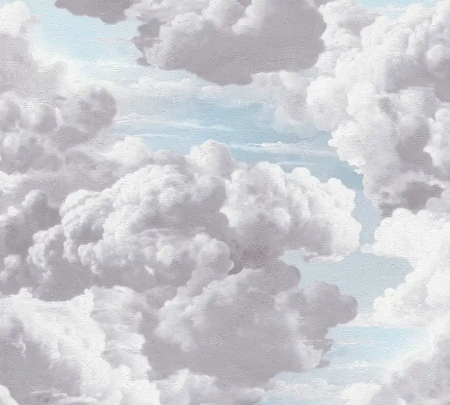 Top-Seller Satintapete, Wolken, grau 399856