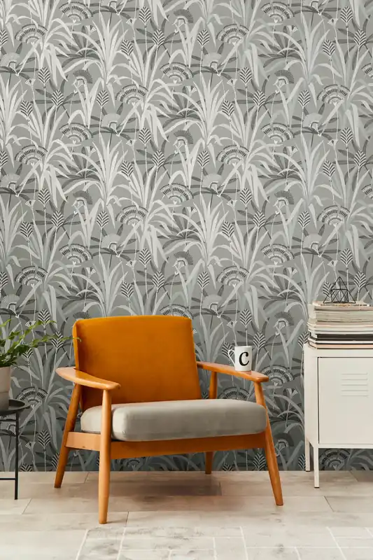 Profiltapete, Floral, grau 399362 Heißes Angebot
