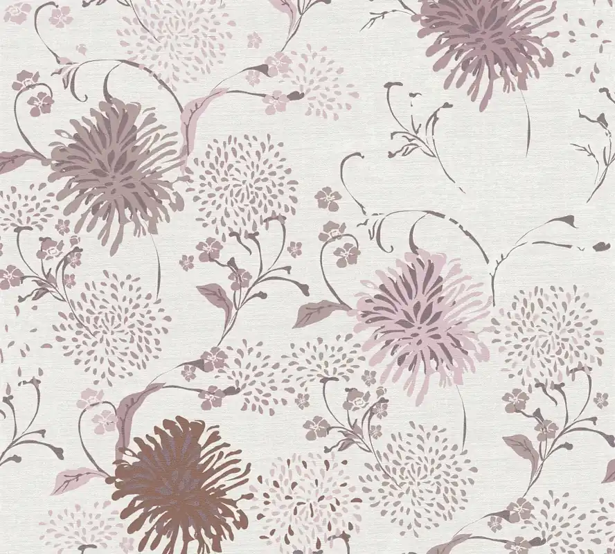 Top-Angebot Vinyltapete, Florale Tapete, weiß 389001