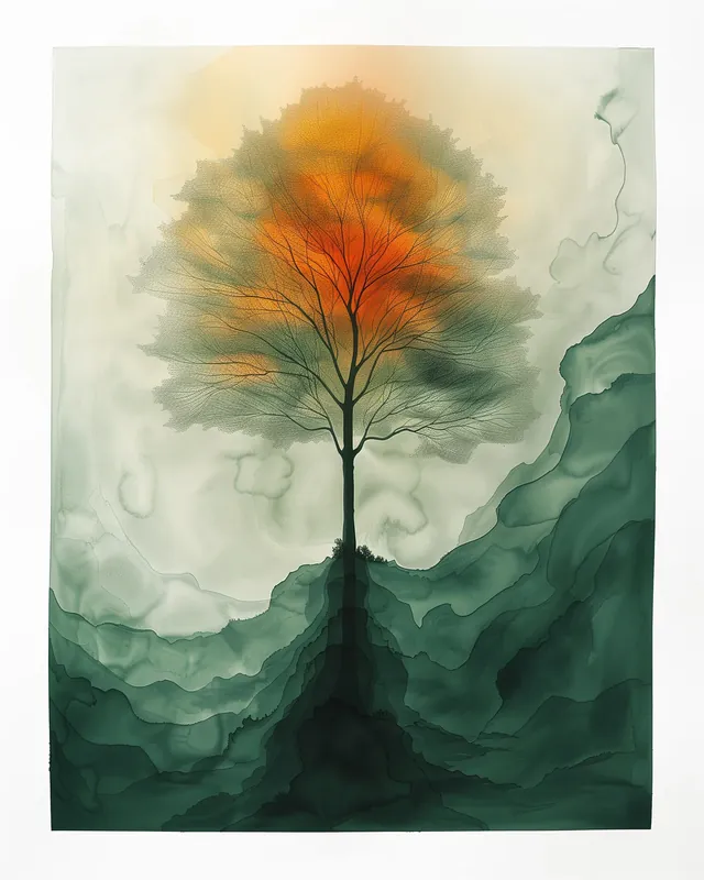 Leinwand Aquarell Tree 40 x 50 cm Direktkauf