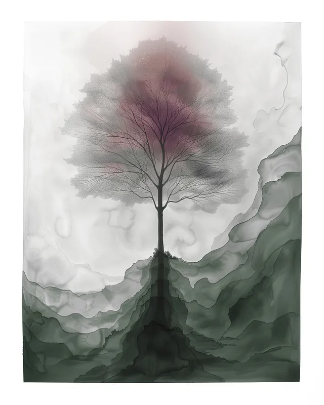 Leinwand Aquarell Tree II 40 x 50 cm Bestpreis