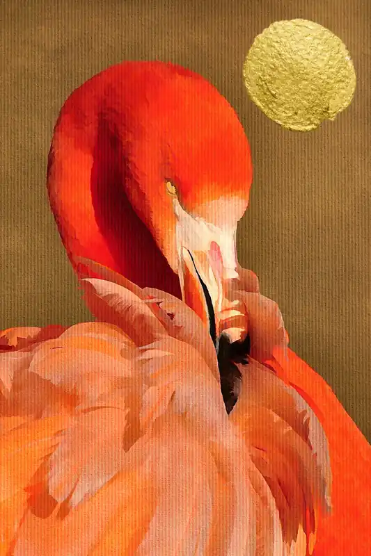 Leinwand Flamingo in Sun 30 x 45 cm Schneller Versand