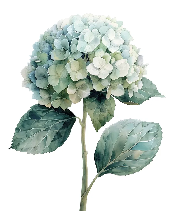 Zertifiziert Leinwand Hortensie Bleue 40 x 50 cm
