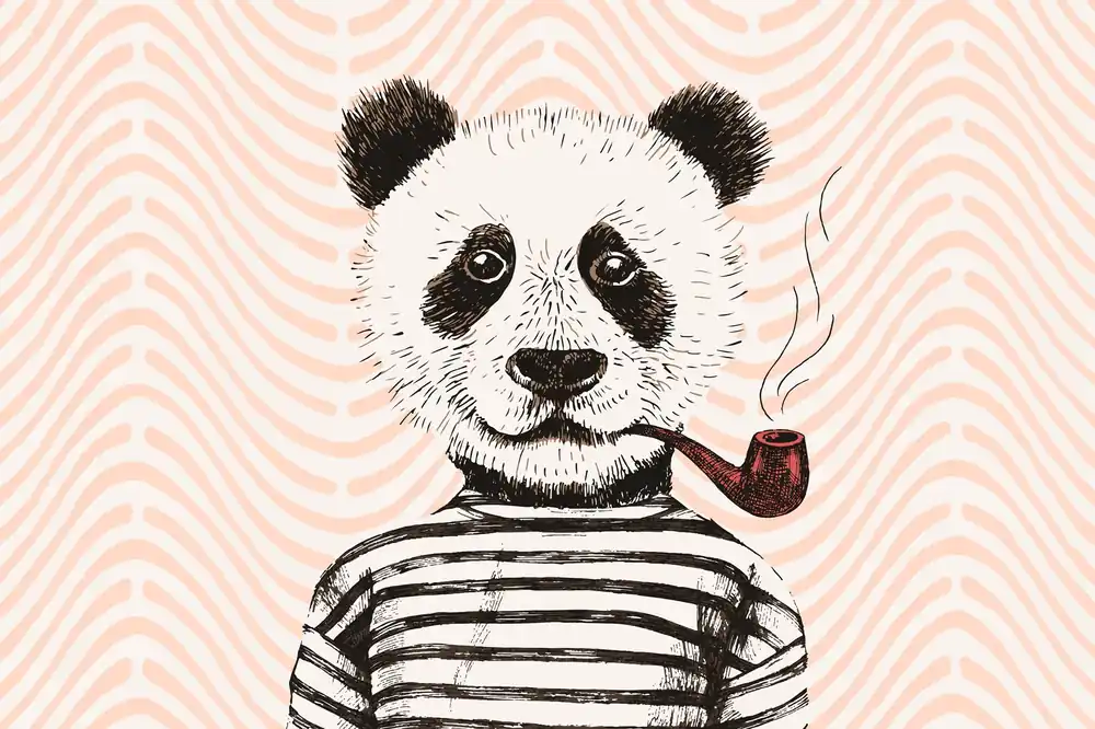Leinwand Modern Panda II 45 x 30 cm Expressversand