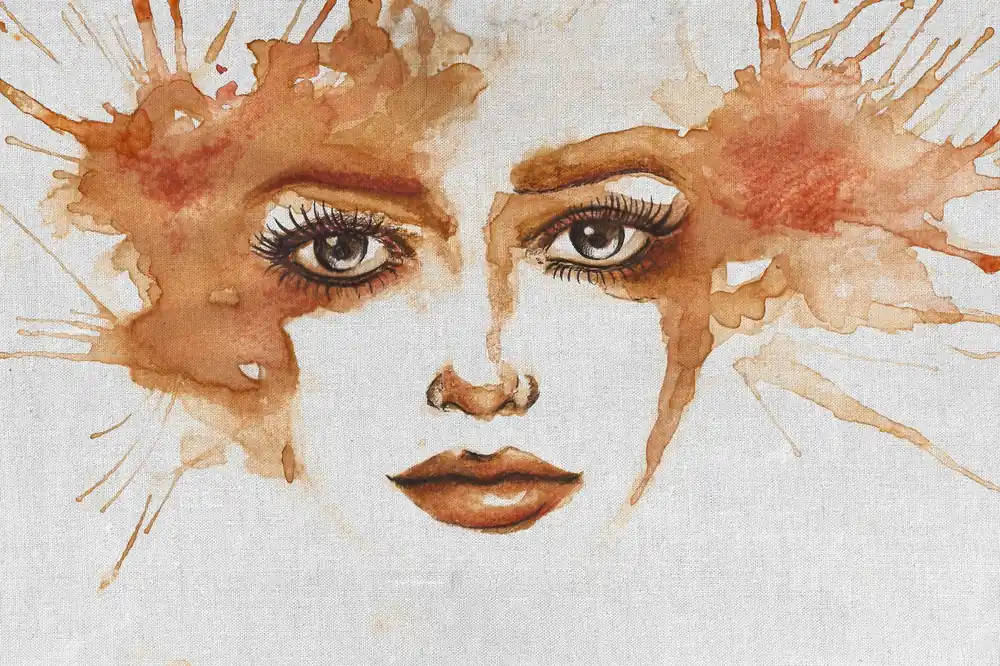 Leinwand Watercolor Face I 45 x 30 cm Highlight
