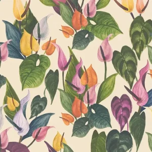 Vliestapete, Floral, creme 782101 Echt