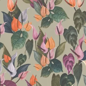 Vliestapete, Floral, grau 782102 Highlight