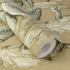 Vliestapete Blätter beige 571479 Preisknaller