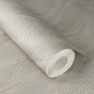 Vliestapete Federn silber-taupe 659634 Sonderaktion