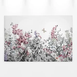 Zertifiziert Livingwalls Leinwand, Blumen, Schmetterlinge, 90x60 cm DD120259