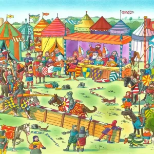 Zertifiziert A.S. Création XXL 5 Fototapete, Mittelaltermarkt, 4m x 2,67m DD114809