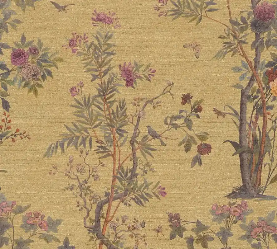 Vliestapete Floral - Blätter, grün, gold, A.S. Création 790432 Direktkauf