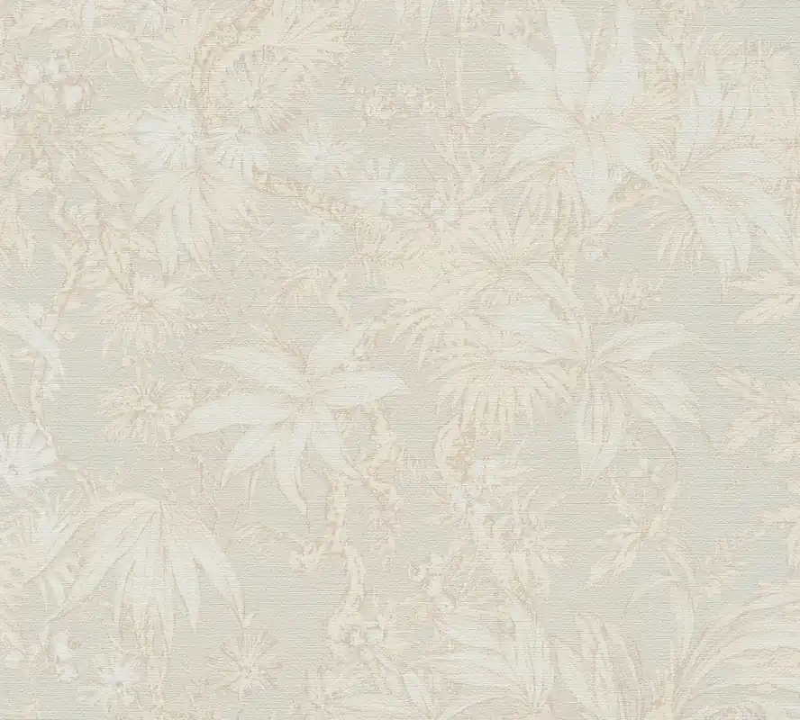 Vliestapete Floral - Dschungel, creme, grau, A.S. Création 790471 Meistverkauft