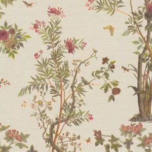 Vliestapete Floral - Blätter, grün, lila, A.S. Création 790431 Versand Am Gleichen Tag