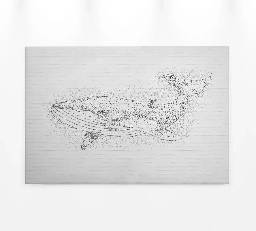 Markenware Leinwandbild Wal, schwarz, 90x60 cm DD120379