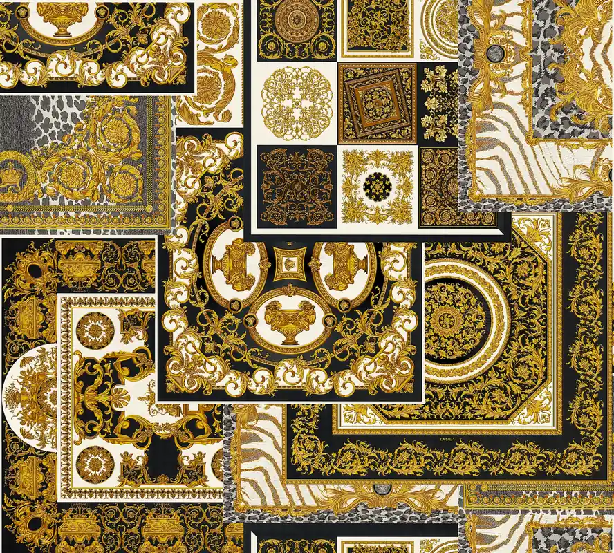 Versace wallpaper Versace 4, Barock Tapete, gold, silber 370483 Abverkauf