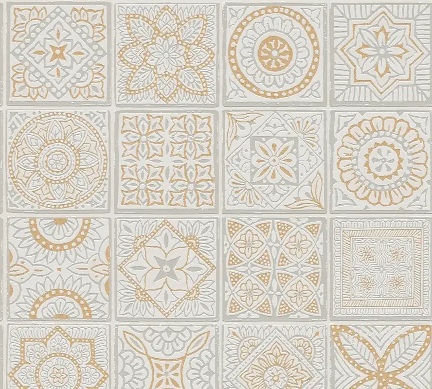 Versand Am Gleichen Tag A.S. Création Terra, Fliesentapete, gold, grau 389211