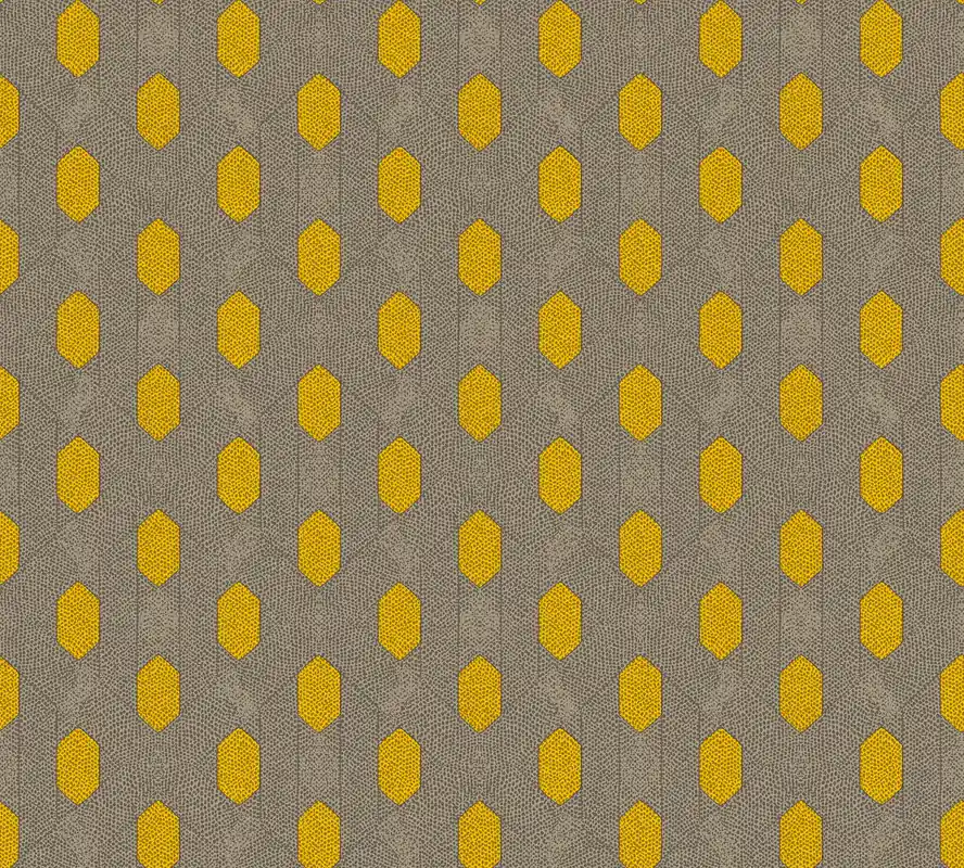 Nur Heute Architects Paper Absolutely Chic, Vintagetapete, gelb, grau 369732
