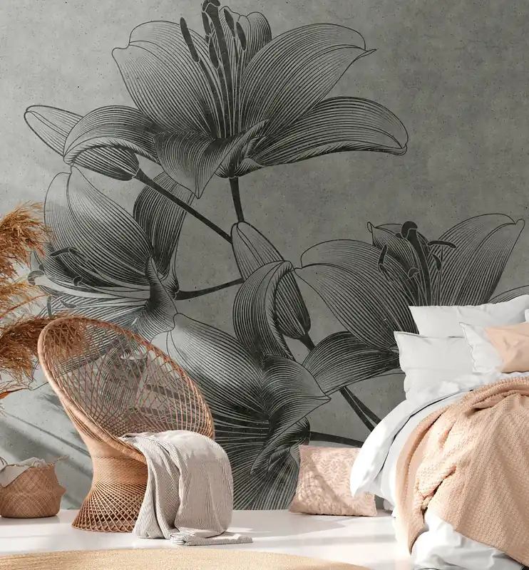 Livingwalls The Wall, Florale Tapete, grau 382781 Knallerangebot