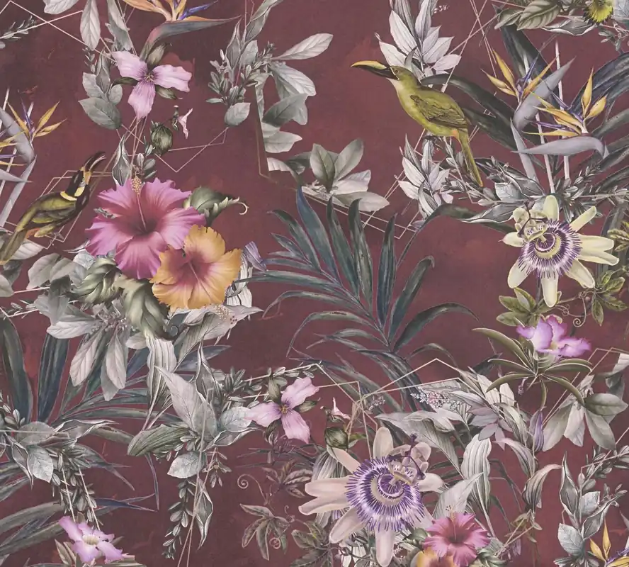 A.S. Création Dream Flowery, Florale Tapete, bunt, rot 381785 Geprüft