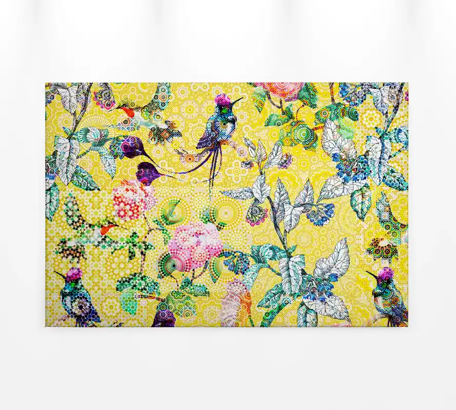Must-Have Leinwandbild Vögel, gelb, 90x60 cm DD120348