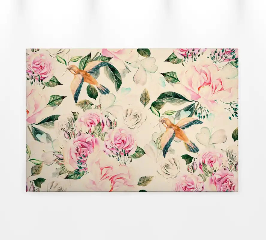 Livingwalls Leinwand, Rosen, Kolibris, 90x60 cm DD120264 Wochenendangebot