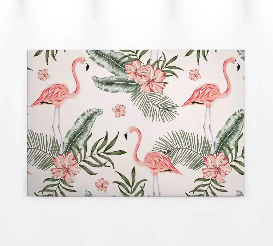 Bestpreis Livingwalls Leinwand Flamingo Rosa Grün DD120269