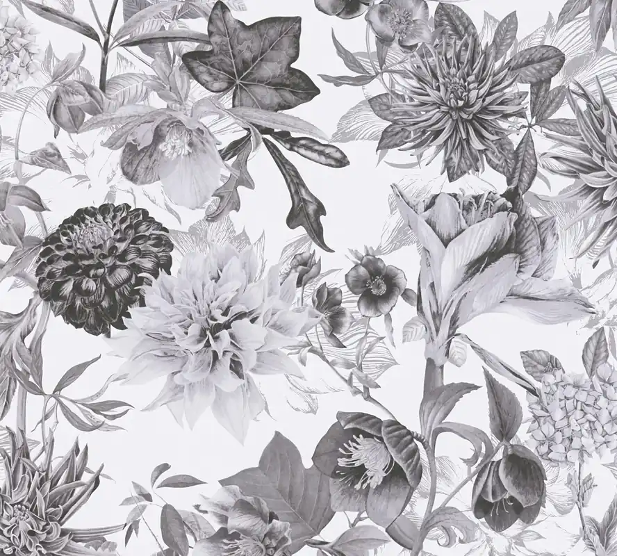 Neue Kollektion A.S. Création Dream Flowery, Florale Tapete, bunt, grau 381753