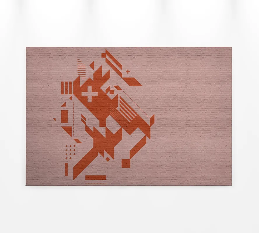 Direkt Vom Hersteller Leinwandbild Abstrakte geometrische Formen, altrosa, 90x60 cm DD120421