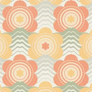 Zertifiziert A.S. Création Retro Chic, Florale Tapete, orange, gelb 395394