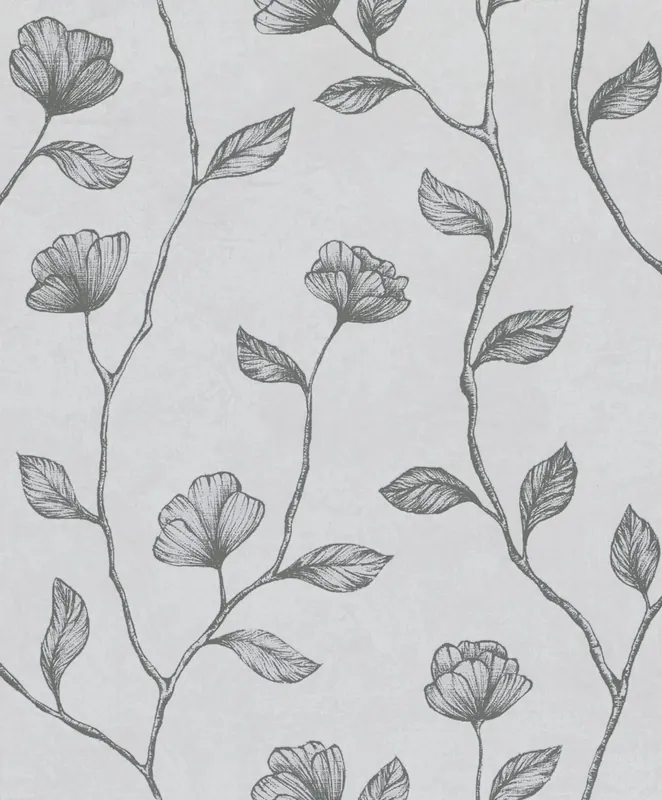 Marburg GZSZ Vliestapete, Floral, hellgrau, silber 34802 Schneller Versand