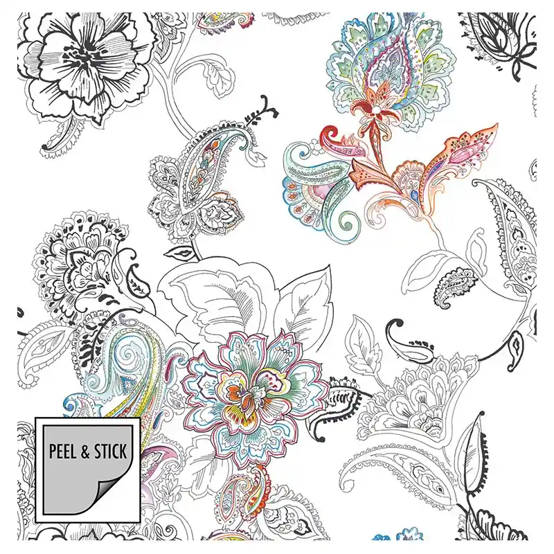 Wochenendangebot Selbstklebende Tapeten Colorful Paisley