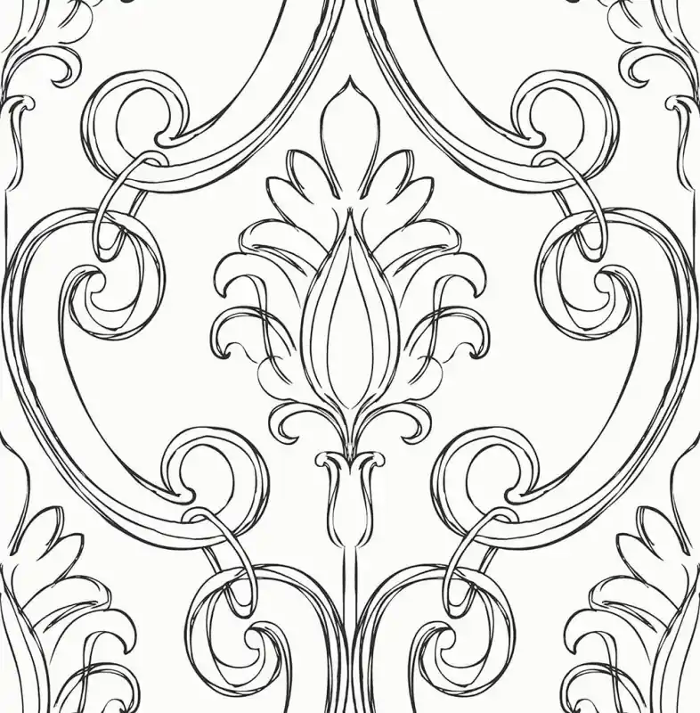 Selbstklebende Tapeten Sketched Damask Finale Aktion