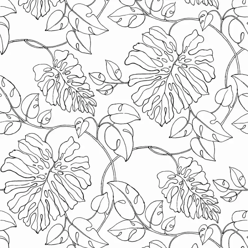 Selbstklebende Tapeten Tropical Linework Garantierte Lieferung