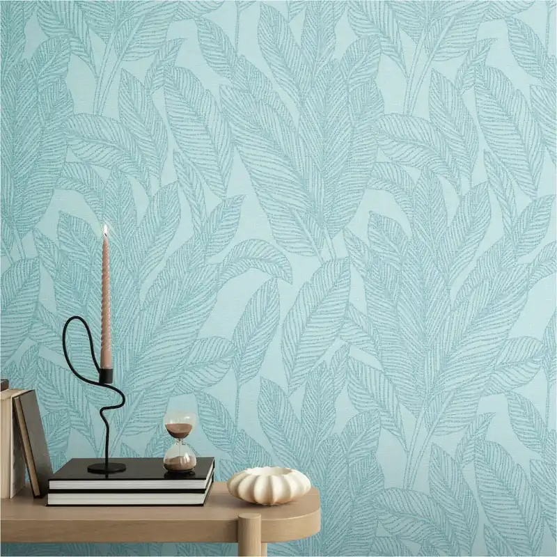 Vliestapete 790643 Blau Palmenblätter Dschungel CosmoLiving by Cosmopolitan A.S. Creation Heißes Angebot