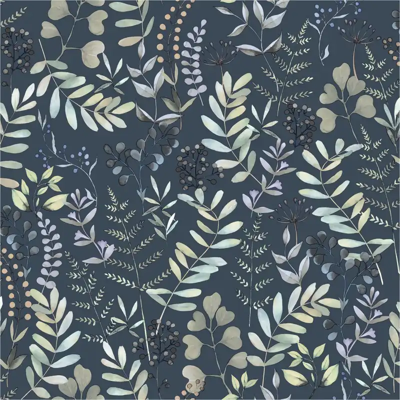 Vliestapete M68501 Botanique Blau Blätter Vlies 0.53 x 10.05 m Ugépa Beliebt