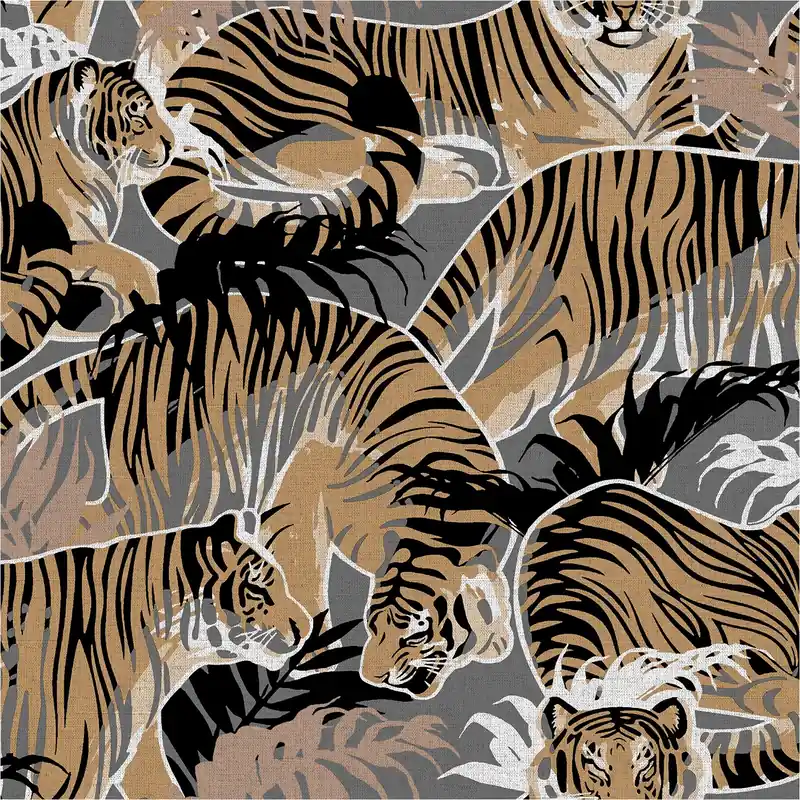 Top-Seller Vliestapete M69508 Nomade Grau Tiger Vlies 0.53 x 10.05 m Ugépa