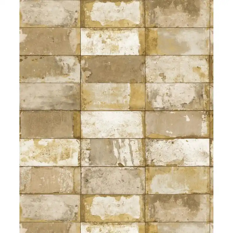DesignID NATURAL FAUX 2 232022 Vliestapete Steinoptik 0.53 x 10.05 m Gelb Schneller Versand