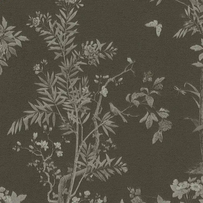 Vliestapete 790436 Schwarz Grau Blumen Floral History of Art 2 A.S. Creation Finale Aktion