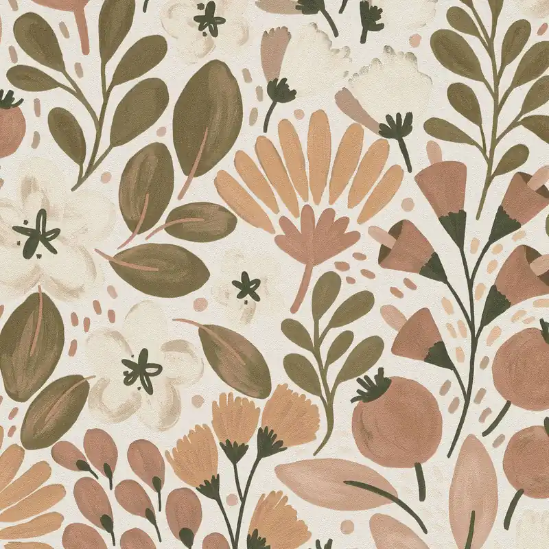 Garantierte Lieferung Vliestapete 1051811 Creme Terrakotta Braun Blumen Floral La Terrasse Erismann
