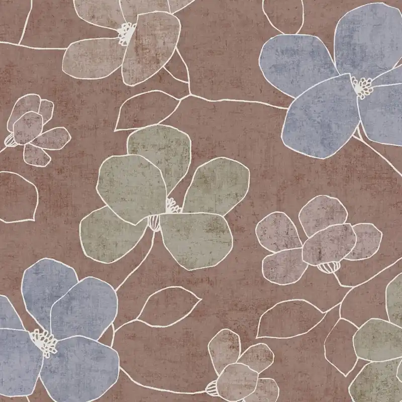 Vliestapete 791471 Braun Rot Blumen Floral Nordic Feeling A.S. Creation Sonderaktion